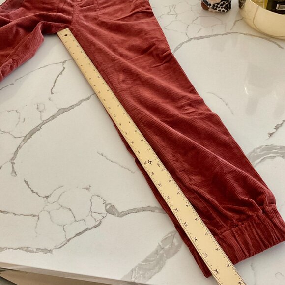 🍁 ANTHROPOLOGIE The Richie Slim Joggers Corduroy Pants Dark Brick Terracotta 2 - Picture 9 of 15